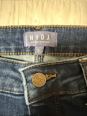 NYDJ Indigo Blue Skinny Jeans with Contrast Stitching